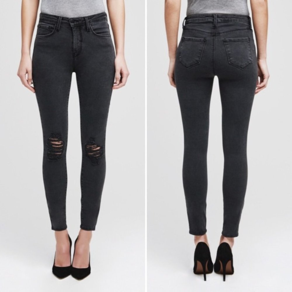 L’AGENCE Margot High Rise Skinny Destructed Jeans
